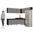 Ver imagem 5 de Armário de Cozinha Modulado de Canto 7 Peças Cp19 Balcão sem Tampo Preto/cinza - Lumil Lumil Móveis