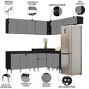 Ver imagem 3 de Armário de Cozinha Modulado de Canto 7 Peças Cp19 Balcão sem Tampo Preto/cinza - Lumil Lumil Móveis