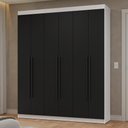 Ver imagem 1 de Guarda-roupa Casal 6 Portas Batentes Netuno Madesa Branco/preto