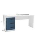Ver imagem 4 de Mesa para Escritório Lisboa 3 Gavetas Azul/branco - Politorno