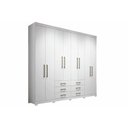 Ver imagem 1 de Guarda Roupa Casal 8 Portas e 6 Gavetas c/ Pés Master 8.6 Branco - Santos Andirá
