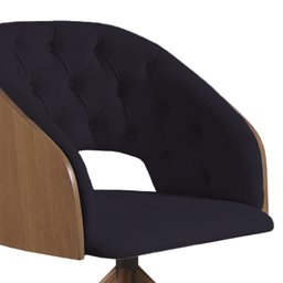 Poltrona Decorativa Giratória Giratória Núbia para Sala de Estar Veludo Preto - Mobília Mobília - 2
