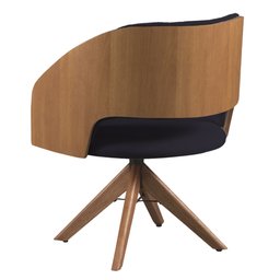 Poltrona Decorativa Giratória Giratória Núbia para Sala de Estar Veludo Preto - Mobília Mobília - 3