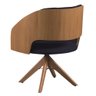Poltrona Decorativa Giratória Giratória Núbia para Sala de Estar Veludo Preto - Mobília Mobília - 3