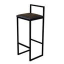 Ver imagem 1 de Banqueta Alta Cozinha Bar Balcão Bistrô Industrial Preta Assento Estofado  