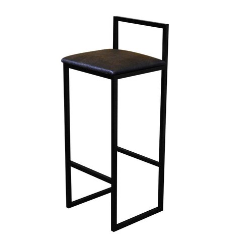 Banqueta Alta Cozinha Bar Balcão Bistrô Industrial Preta Assento Estofado  