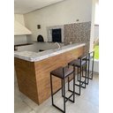 Ver imagem 2 de Banqueta Alta Cozinha Bar Balcão Bistrô Industrial Preta Assento Estofado  