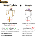 Ver imagem 4 de Mesa Escrivaninha Home Ofice Industrial 100% Mdf:branco-gold