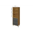 Ver imagem 4 de Paneleiro de Cozinha Baronesa c/ 1 Porta e 3 Gavetas (2 Fornos) Freijo/Off White - Nesher