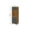 Ver imagem 3 de Paneleiro de Cozinha Baronesa c/ 1 Porta e 3 Gavetas (2 Fornos) Freijo/Off White - Nesher