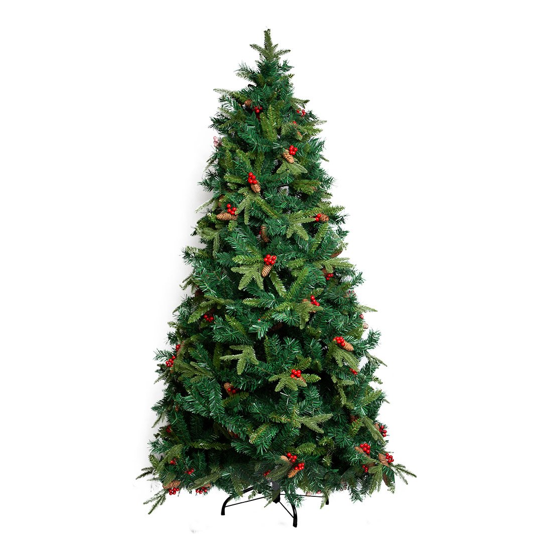 Árvore de Natal com Berry e Pinha 150 cm Luxo |Natal Formosinha