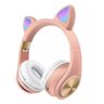 Fone Orelha de Gato Rosa Wireless com LED Fashion Ear Cat M1 - 1