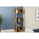 Ver imagem 1 de Estante Livreiro Solteiro Industrial Alta Li014 C/ 6 Nichos 72x202cm Canela/branco - Kappesberg