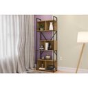 Ver mais imagens de Estante Livreiro Solteiro Industrial Alta Li014 C/ 6 Nichos 72x202cm Canela/branco - Kappesberg