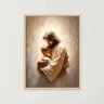 Quadro Decorativo Jesus Cristo e o Menino Abraçados Quarto Infantil Ref. 03 - 1