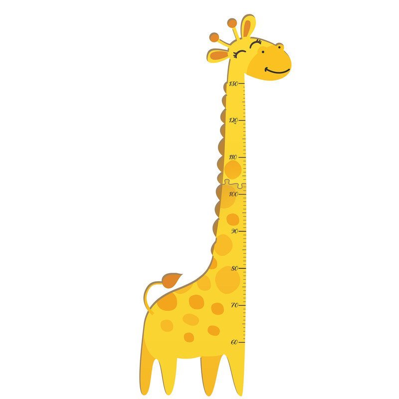 Régua de Crescimento Infantil Girafa Bebê Animais Quarto