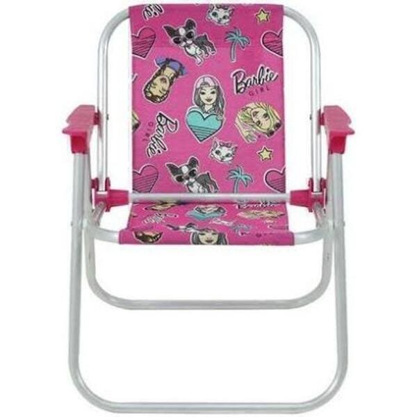 Cadeira De Praia Infantil Barbie Alumínio Rosa