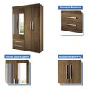 Ver mais imagens de Guarda Roupa Solteiro 4 Portas 2 Gavetas e 2 Espelhos Madri -Mt- Rei de Casa Freijó