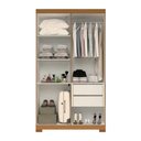 Ver imagem 4 de Guarda Roupa Solteiro Canadá 4 Portas 100% MDF Linhamobília ACP Móveis Cinamomo/Off White