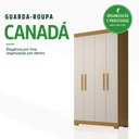 Ver imagem 2 de Guarda Roupa Solteiro Canadá 4 Portas 100% MDF Linhamobília ACP Móveis Cinamomo/Off White
