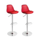 Ver imagem 1 de Kit 2 Banquetas Altas Para Cozinha E Bar Giratória Cromada Vermelho