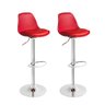 Kit 2 Banquetas Altas Para Cozinha E Bar Giratória Cromada Vermelho - 1