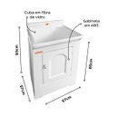Ver imagem 2 de Gabinete Tanque de Lavanderia 40 Litros Espaço Torneira Branco 011