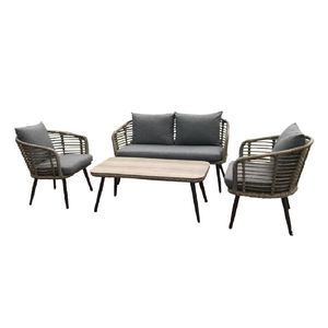 Conjunto de Àrea Externa Capri com 1 Sofá, 2 Poltronas 1 Mesa - Cinza