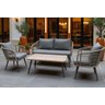 Conjunto de Àrea Externa Capri com 1 Sofá, 2 Poltronas 1 Mesa - Cinza - 3