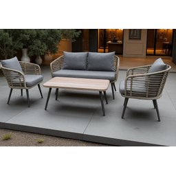 Conjunto de Àrea Externa Capri com 1 Sofá, 2 Poltronas 1 Mesa - Cinza - 11