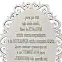 Ver imagem 2 de Placa Decorativa Oração Coragem Com Arabesco 25x19 MDF 3mm Branco - D'Rossi DRossi