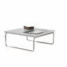Mesa de Centro Munique 70x70 Cm Branco com Base Cromada - 1