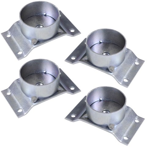 Kit 4 Chapinhas Chapa Elevada com Tubo Fixação Pés Palito Rosca 5/16 Zincada G59