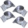 Kit 4 Chapinhas Chapa Elevada com Tubo Fixação Pés Palito Rosca 5/16 Zincada G59 - 1