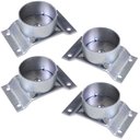 Ver imagem 1 de Kit 4 Chapinhas Chapa Elevada com Tubo Fixação Pés Palito Rosca 5/16 Zincada G59