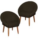 Ver imagem 1 de Kit 2 Poltronas Resistente para Sala de Espera Tecido Veludo Confortável Reforçada