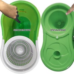 Mop 360 com Cabo 35% + Robusto de 25mm + Dupla Bucha na Cesta Padrão Usa Marca Official Flexmop®Nº 1:V - 6