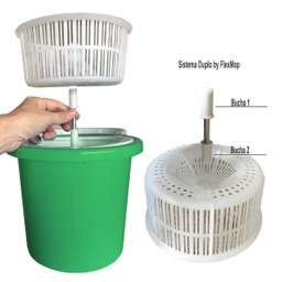 Mop 360 com Cabo 35% + Robusto de 25mm + Dupla Bucha na Cesta Padrão Usa Marca Official Flexmop®Nº 1:V - 4