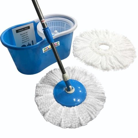 Mop 360 com Cabo 35% + Robusto de 25mm + Dupla Bucha na Cesta Padrão Usa Marca Official Flexmop®nº 1