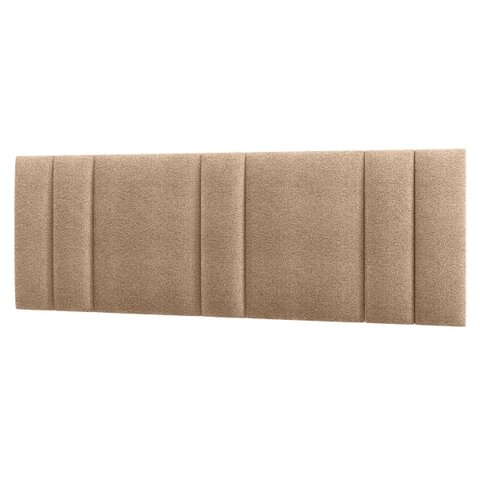 Cabeceira Estofada Iluminação Led Cama Casal King Size 200 Cm: Bouclé Bege