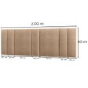Ver imagem 3 de Cabeceira Estofada Iluminação Led Cama Casal King Size 200 Cm: Bouclé Bege