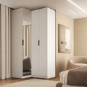 Ver imagem 1 de Guarda Roupa de Canto 3 Portas 1 Espelho Altezza Clean Belmax:branco