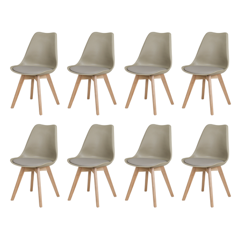 Kit 8 Cadeiras Polipropileno Saarinen Leda La Mobilia: Design Moderno para Sala de Jantar - Nude