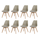 Ver imagem 1 de Kit 8 Cadeiras Polipropileno Saarinen Leda La Mobilia: Design Moderno para Sala de Jantar - Nude