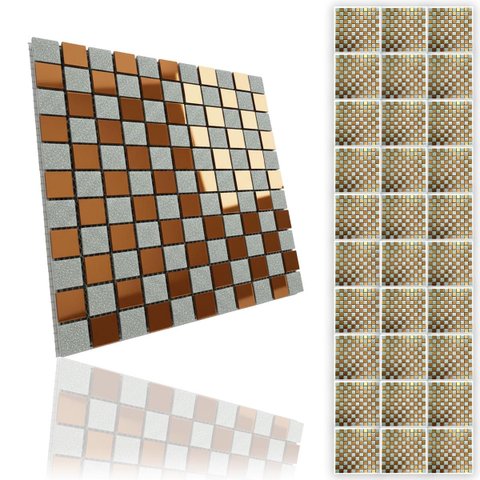 Pastilha De Vidro Autocolante Kit 30 Uni Parede Cozinha Banheiro Decorativa Facil Aplicacao Reforma 