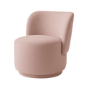 Ver imagem 1 de Poltrona Orgânica Redonda Bouclé Rose Luxo Moderna Design Confortável P/ Sala Espera Recepção Hall