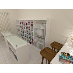 Estante Colmeia MDF Para Loja 15 Nichos Modelo Light 90x180x32 cm Comac - 5