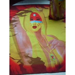 TOALHA ESOTERICA MULHER XAMÃ PINTURA RUPESTRE CAÇA E CURA - 5