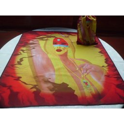 TOALHA ESOTERICA MULHER XAMÃ PINTURA RUPESTRE CAÇA E CURA - 3