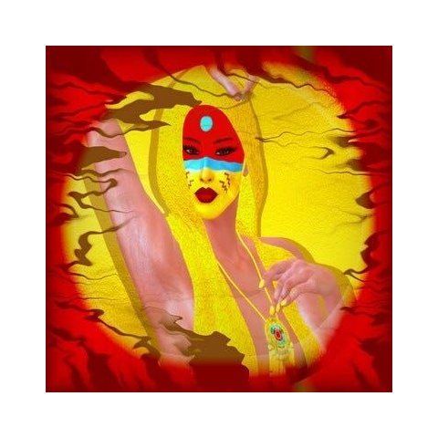 Toalha Esoterica Mulher Xamã Pintura Rupestre Caça e Cura